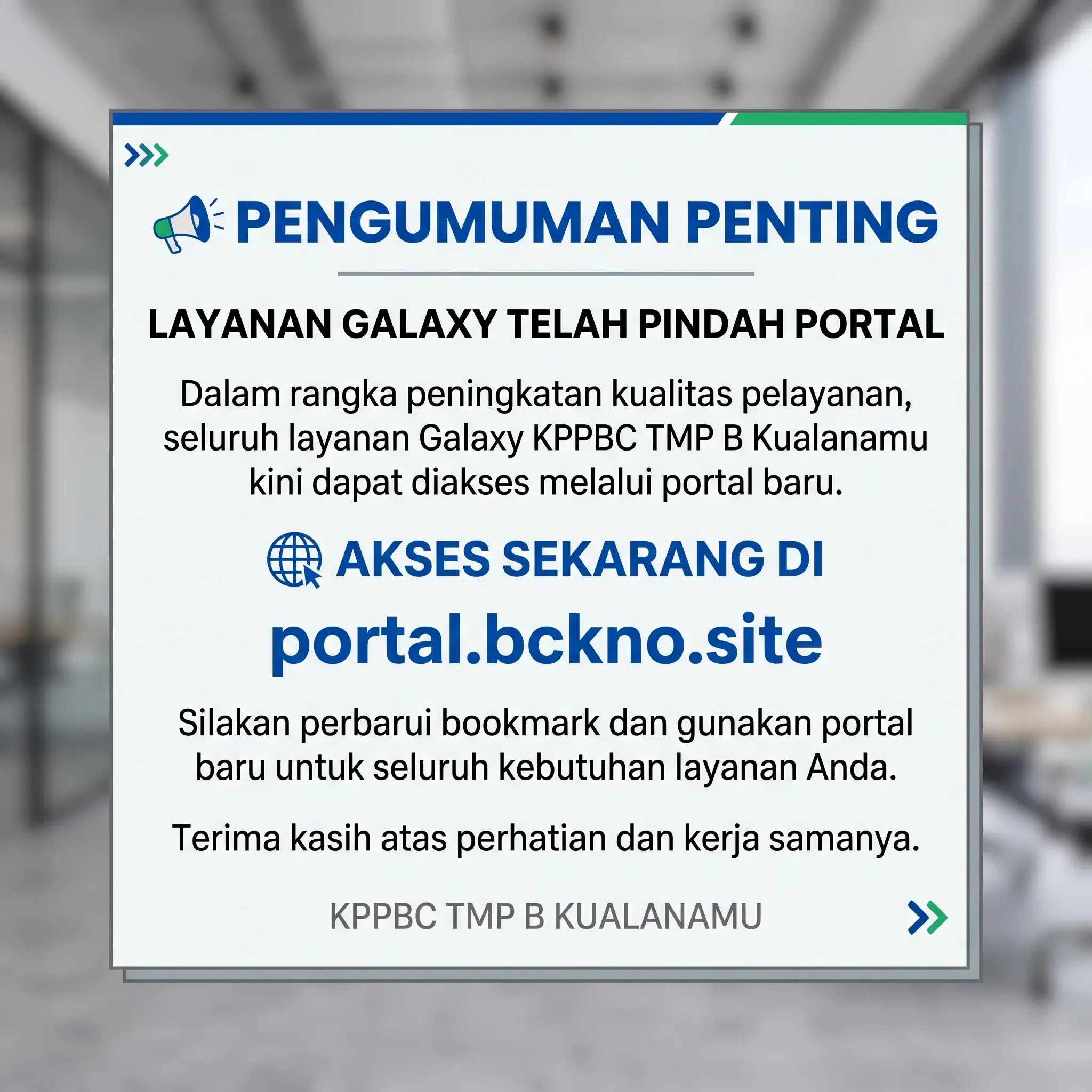 Layanan Nex Gen Bea Cukai Kualan Namu